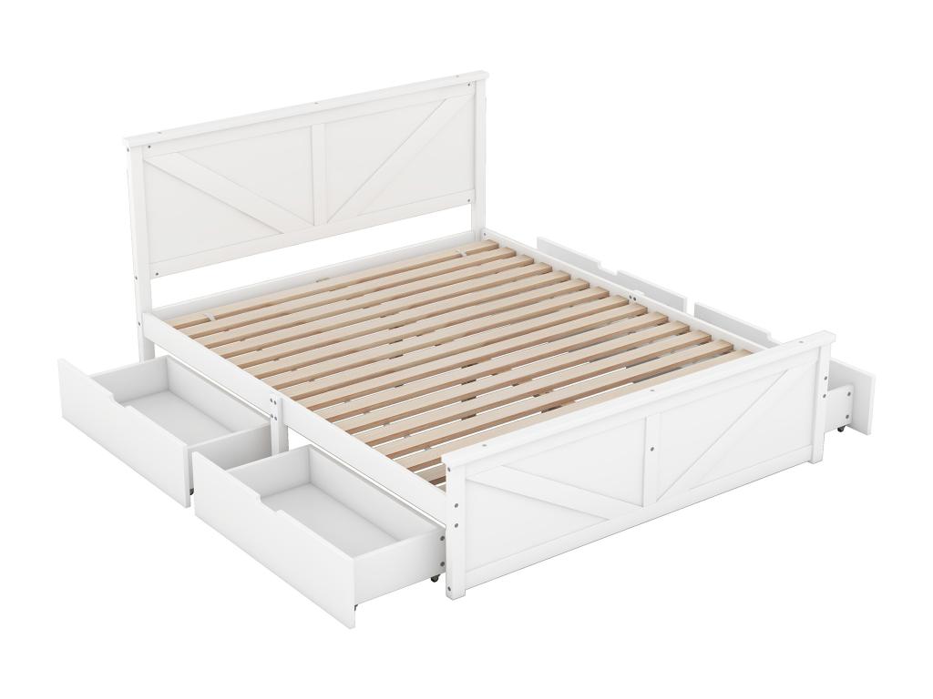 Solid Wood Home Furniture 160 x 200 cm - White