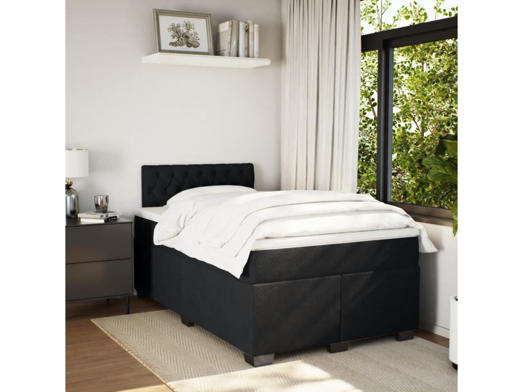 Velvet Slatted Bed Base 120 x 190 cm - Black