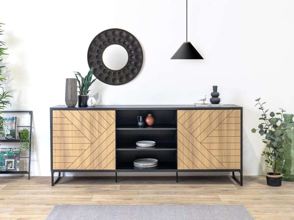 Sideboard 82 x 200 x 45 cm - Black