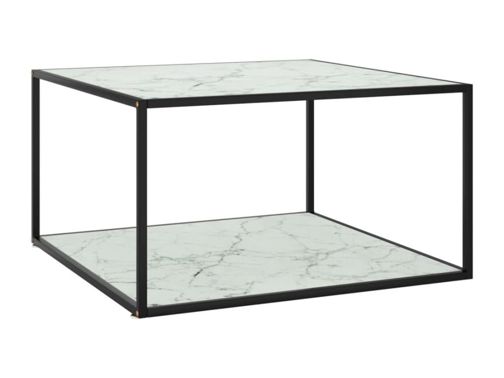 Marble Coffee Table 90 x 90 x 50 cm - Black