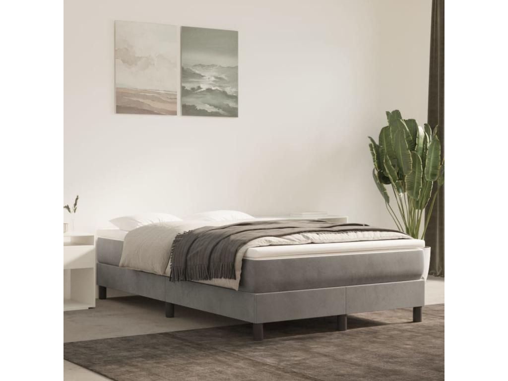 Velvet Slatted Bed Base 120 x 200 cm - Gray - 562222