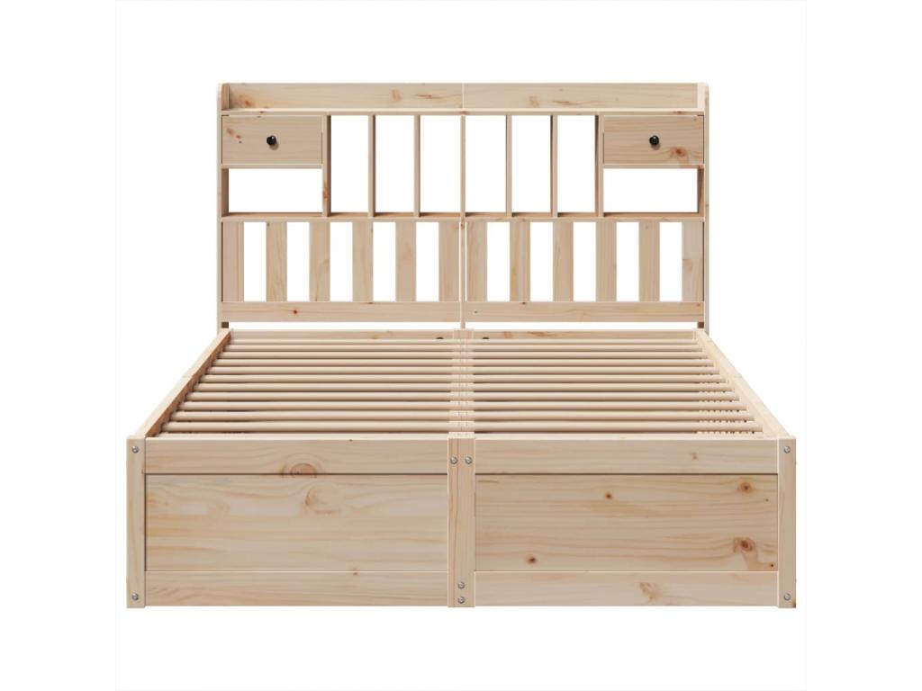 Solid Pine Wood Bed Frame 160 x 200 cm - Brown
