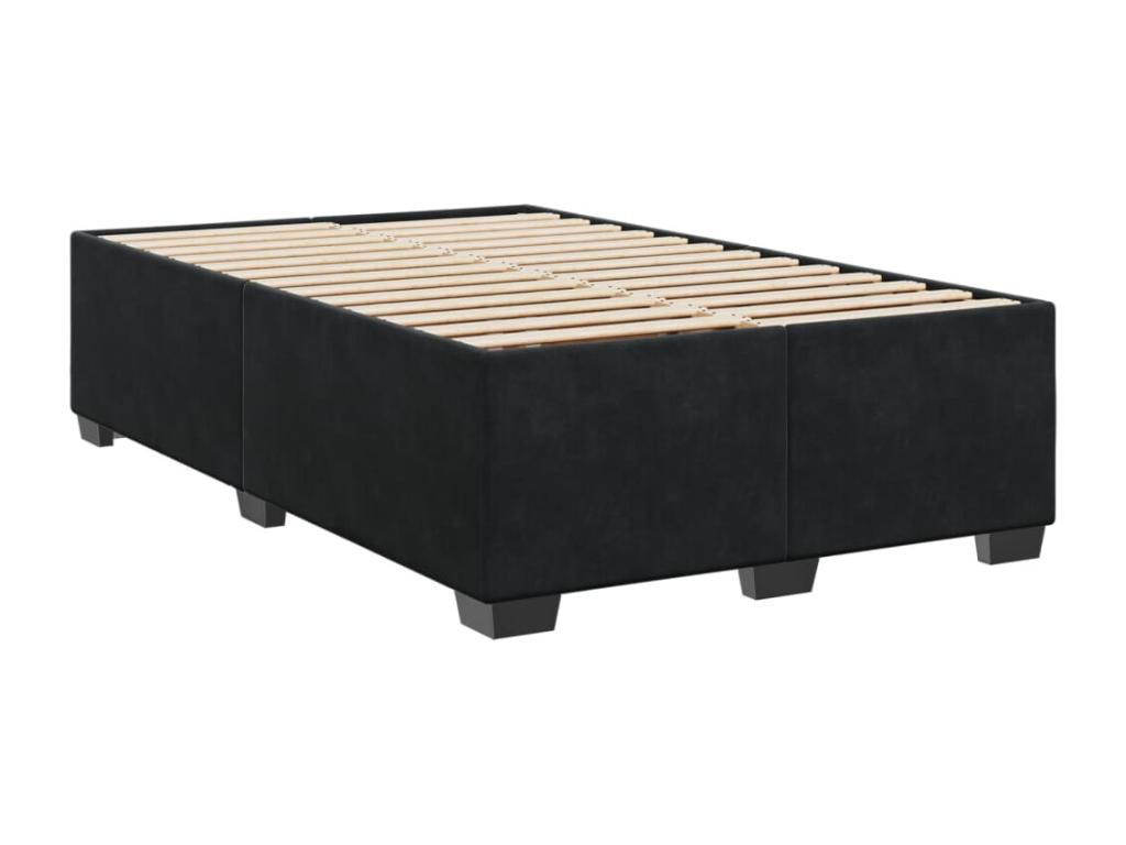 Velvet Slatted Bed Base 120 x 190 cm - Black