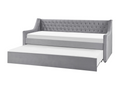 Velvet Trundle Bed 90 x 200 cm - Gray