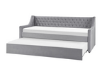 Velvet Trundle Bed 90 x 200 cm - Gray