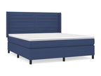 Fabric Slatted Bed Base 180 x 200 cm - Blue