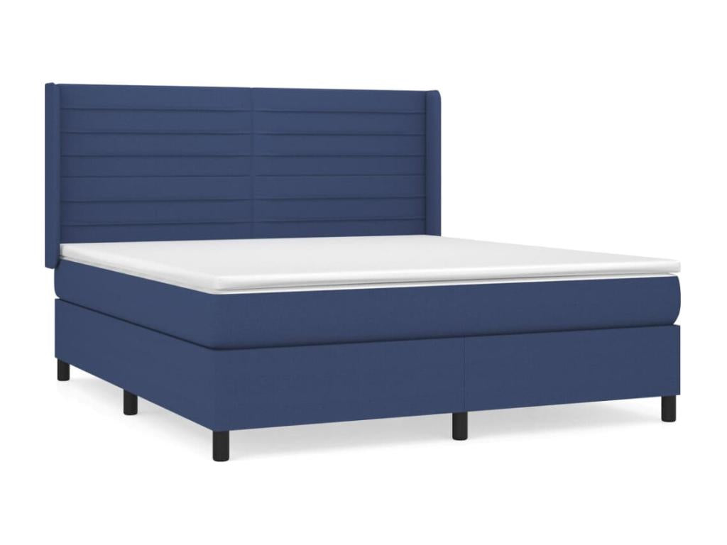 Fabric Slatted Bed Base 180 x 200 cm - Blue