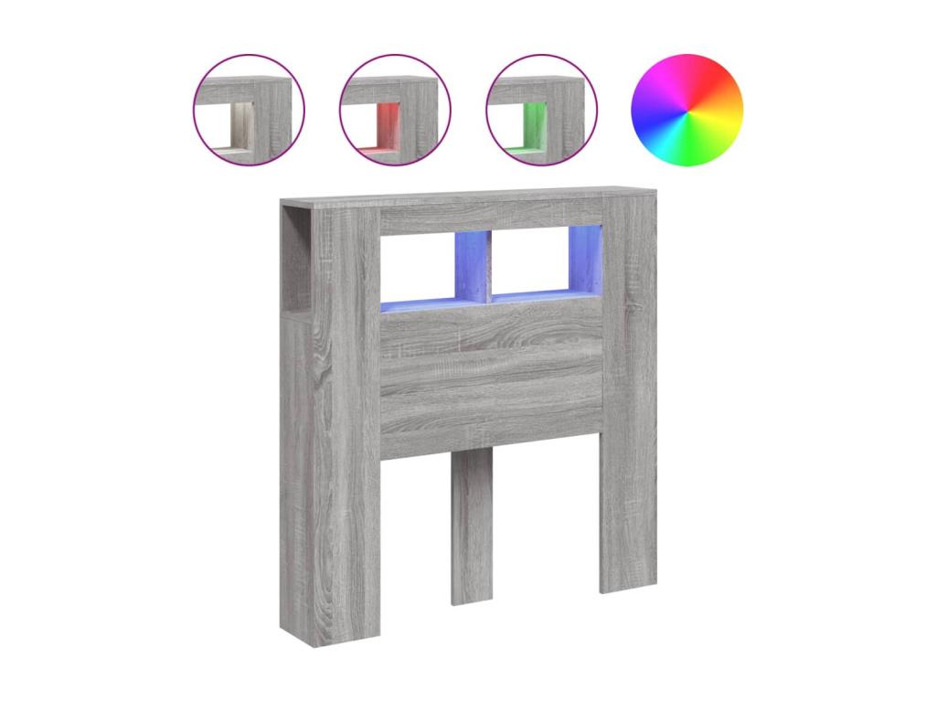 Headboard 100 x 18.5 x 103.5 cm - Gray