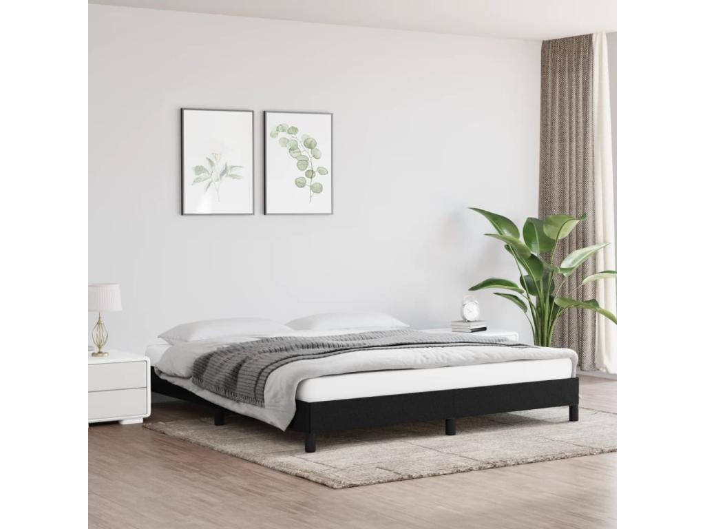 Fabric Bed Frame 180 x 200 cm - Black
