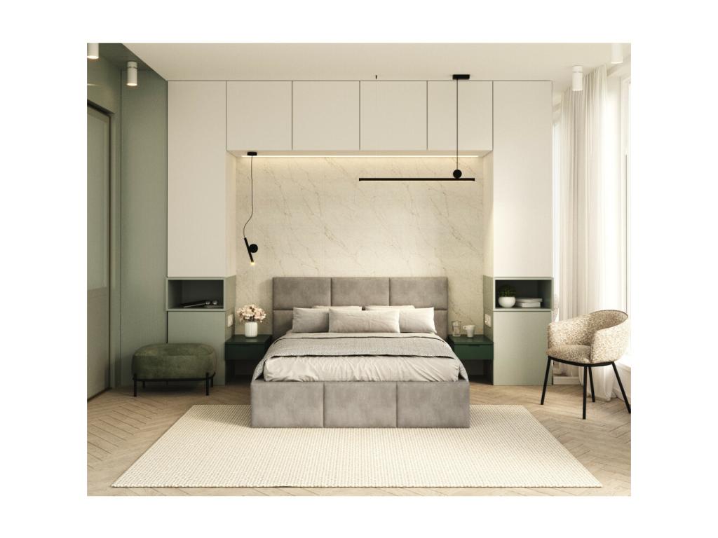 Storage Bed 140 x 190 - Light Gray