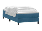 Velvet Slatted Bed Base 80 x 220 cm - Blue