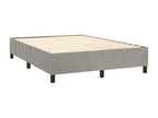 Velvet Slatted Bed Base 140 x 190 cm - Gray