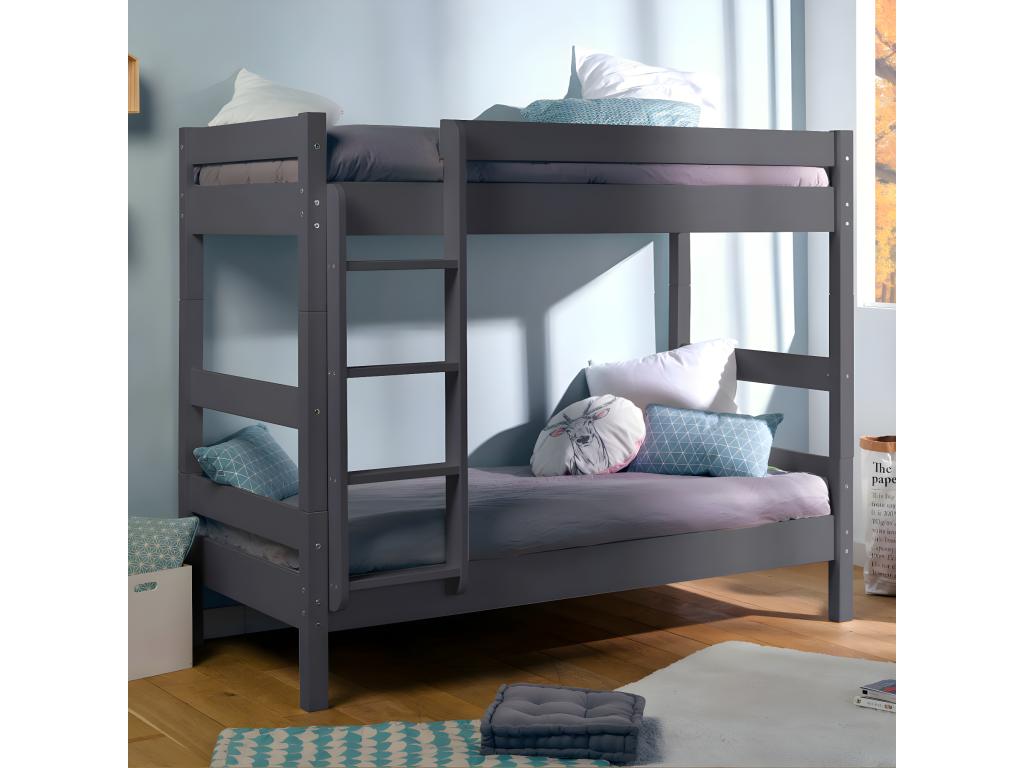 Solid Wood Bunk Bed 90 x 190 cm - White