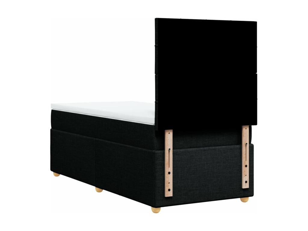 Fabric Slatted Bed Base 100 x 200 cm - Black