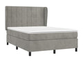 Velvet Slatted Bed Base 140 x 190 cm - Gray