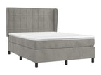 Velvet Slatted Bed Base 140 x 190 cm - Gray