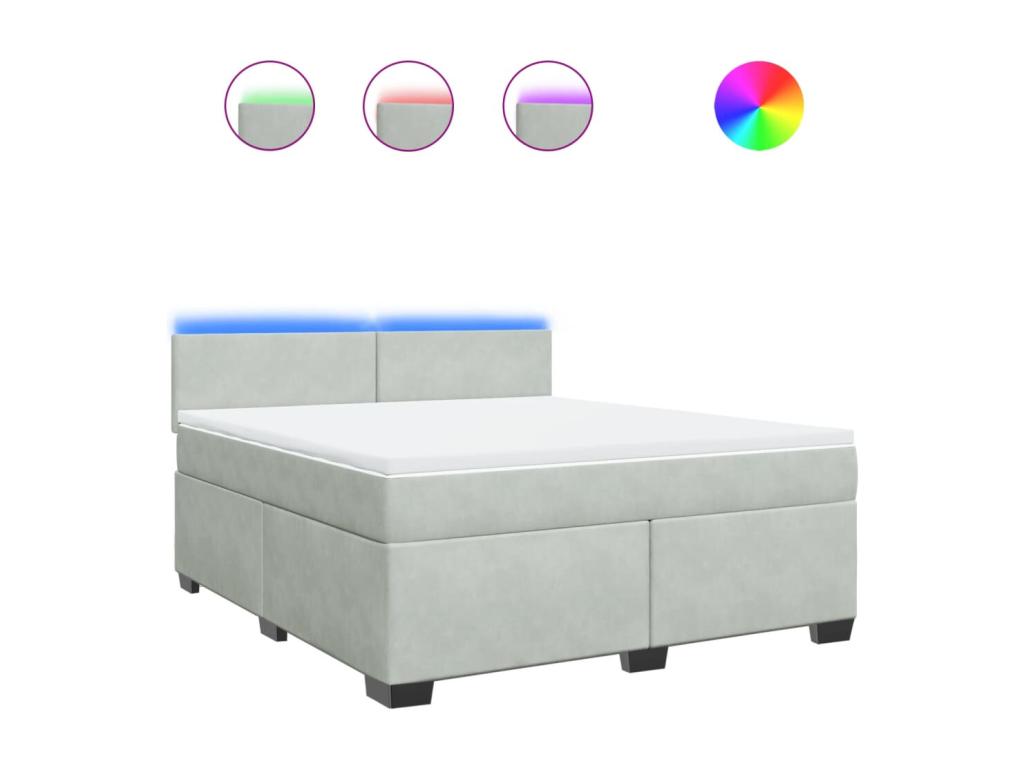 Velvet Slatted Bed Base 180 x 200 cm - Gray - 681936