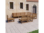Solid Pine Wood Outdoor Patio Set - Brown - 526209