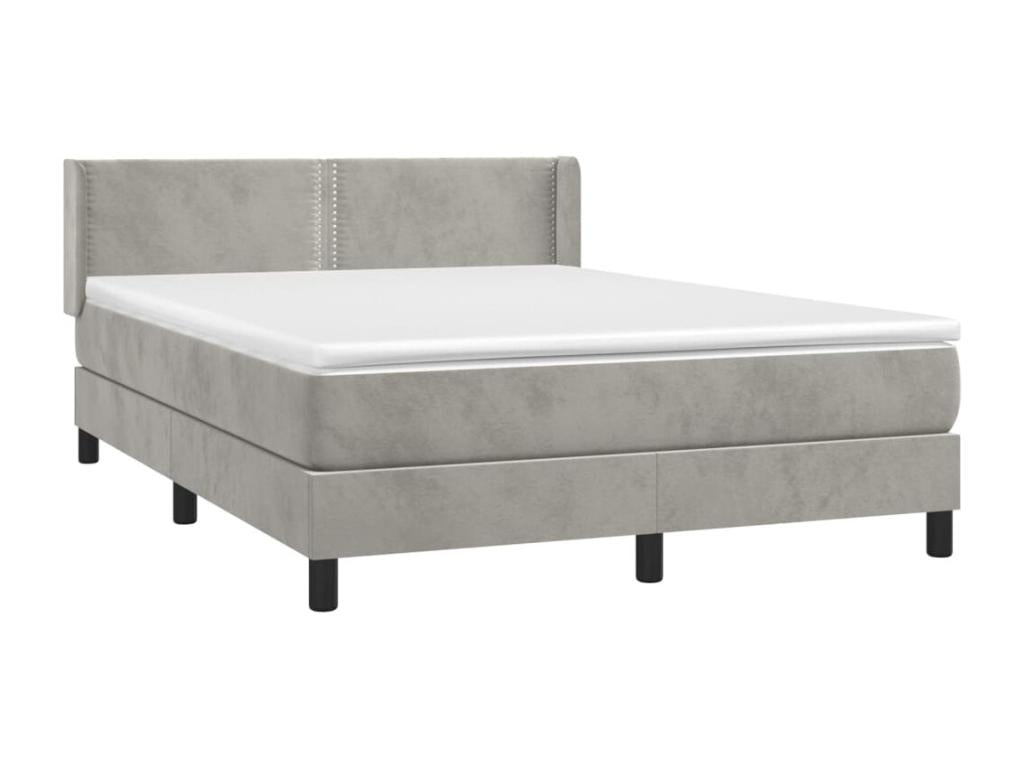 Velvet Slatted Bed Base 140 x 190 cm - Gray - 508934