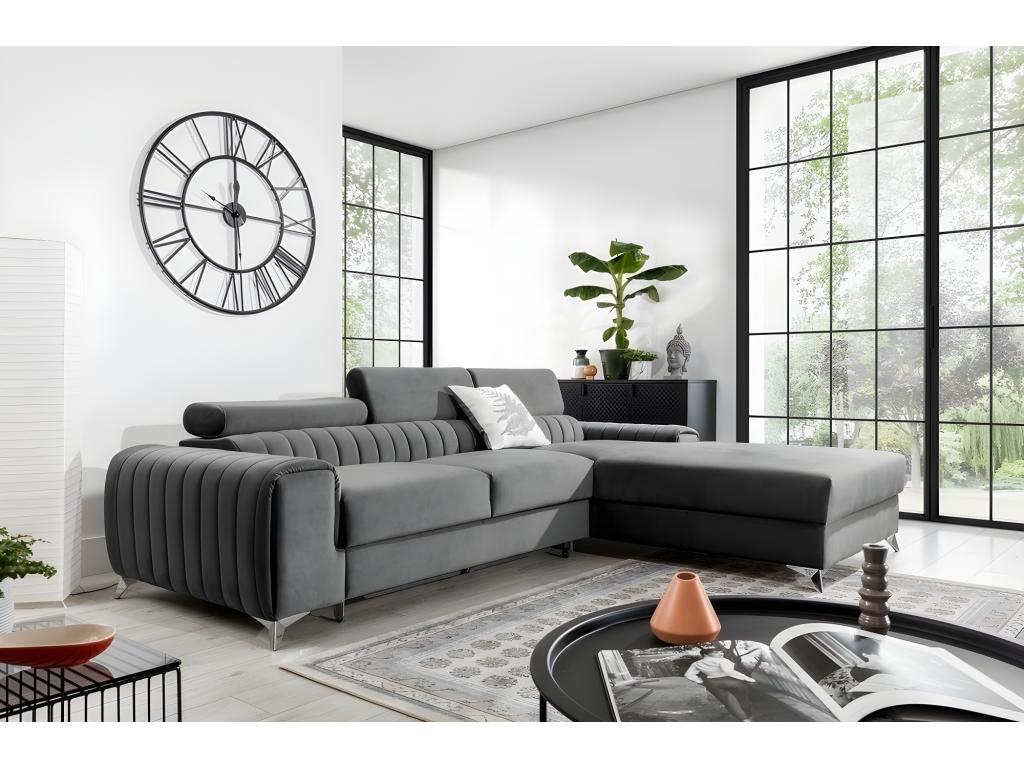 Fabric Sectional Sofa - Gray