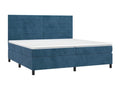 Velvet Slatted Bed Base 200 x 200 cm - Blue