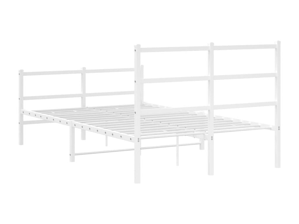 Metal Bed Frame 120 x 190 cm - White