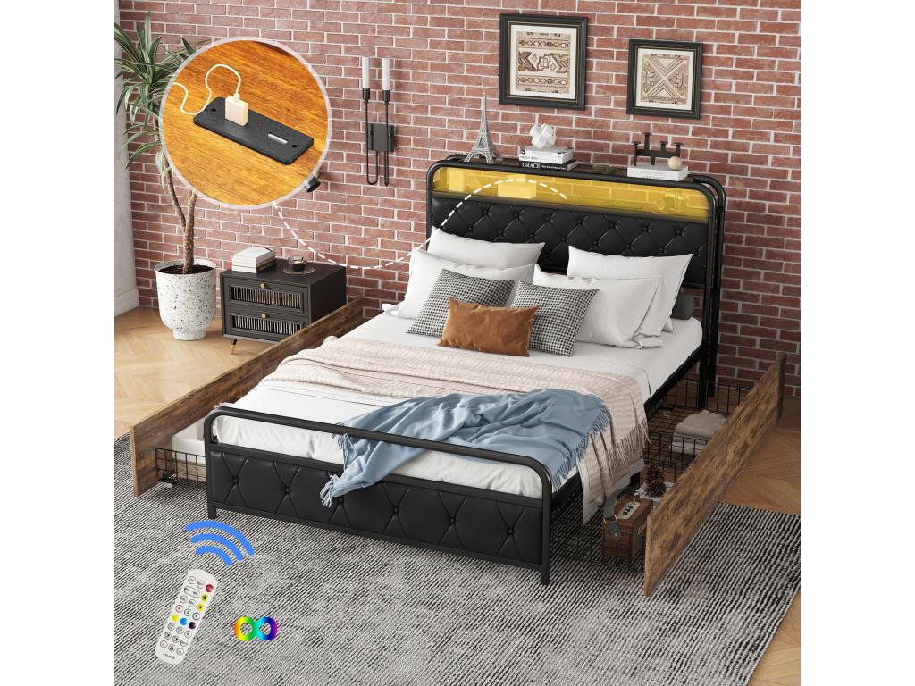 Home Furniture 140 x 200 cm - Black - 491139