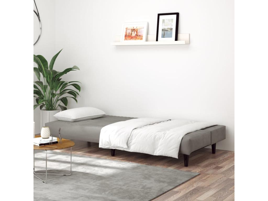 Velvet Sofa - Light Gray