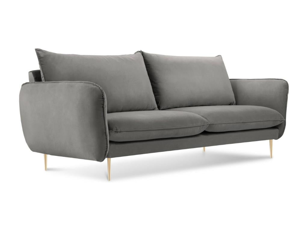Velvet Sofa 160 x 92 x 95 cm - Light Gray