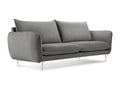 Velvet Sofa 160 x 92 x 95 cm - Light Gray