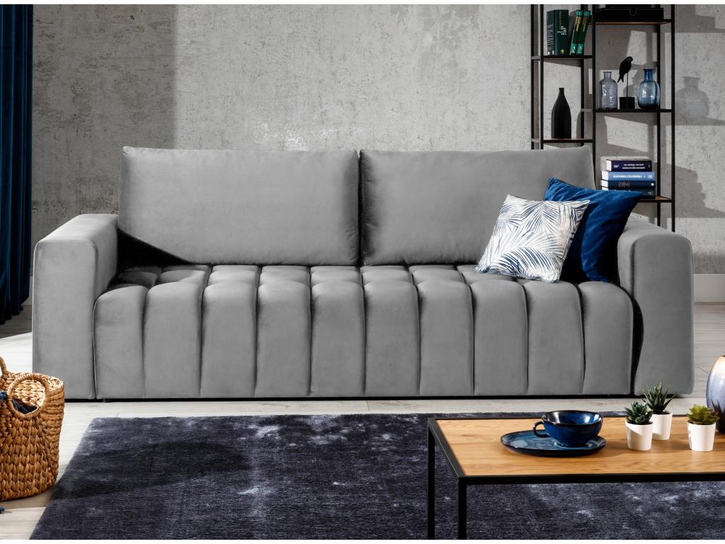 Velvet Sofa - Gray