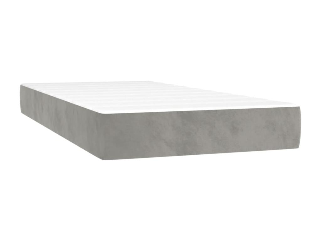 Velvet Slatted Bed Base 100 x 200 cm - Gray