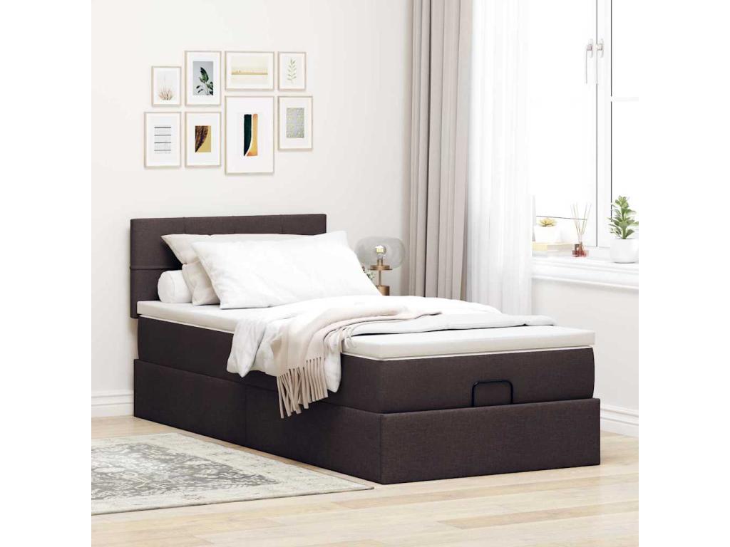 Fabric Bed Frame 90 x 200 cm - Brown