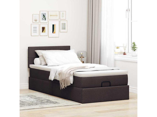 Fabric Bed Frame 90 x 200 cm - Brown