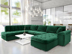 Sectional Sofa 348 x 205 x 76 cm - Green