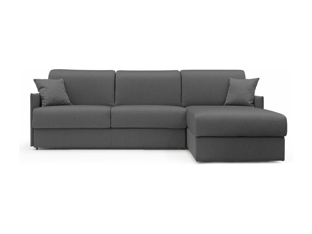 Fabric Sectional Sofa 120 x 197 cm - Black