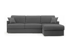 Fabric Sectional Sofa 120 x 197 cm - Black