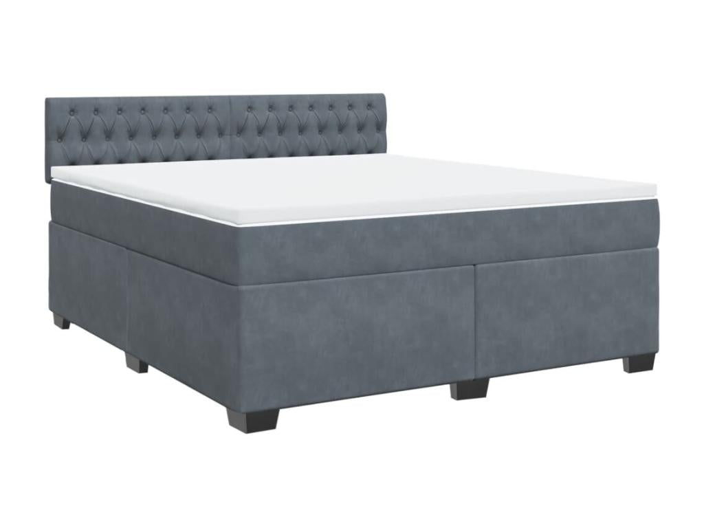 Velvet Slatted Bed Base 180 x 200 cm - Gray