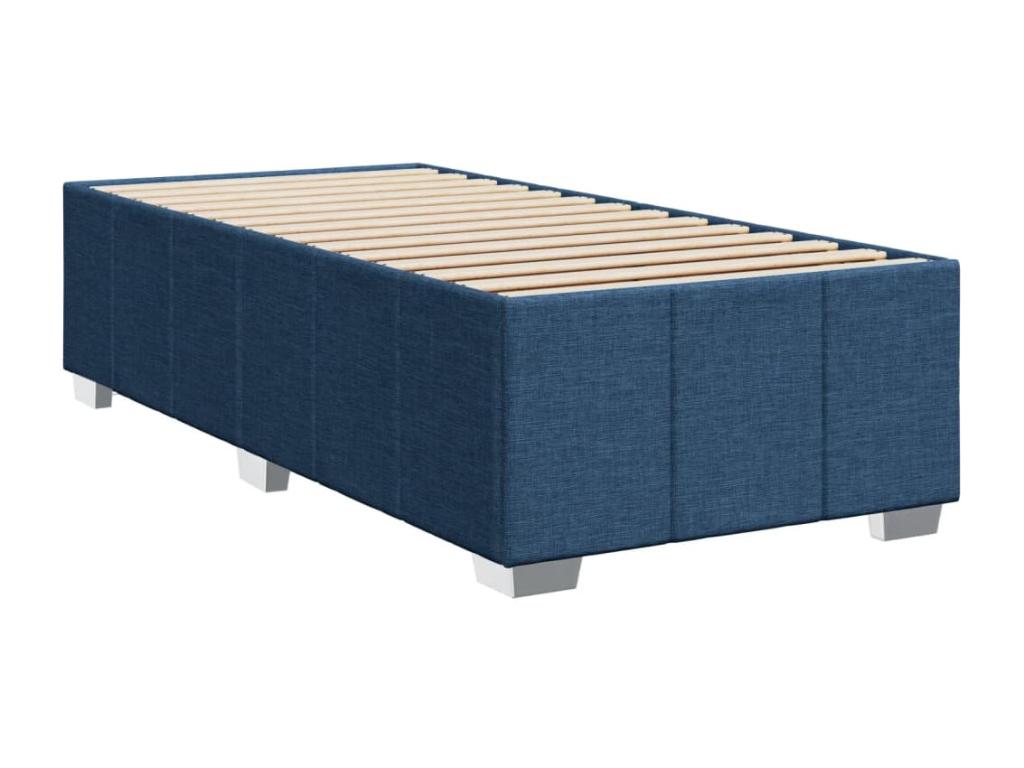 Fabric Slatted Bed Base 100 x 200 cm - Blue