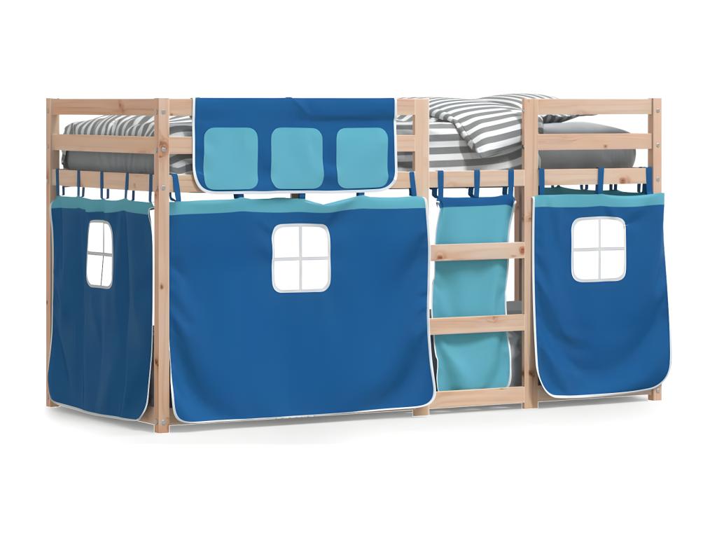 Solid Pine Wood Bunk Bed 90 x 190 cm - Blue