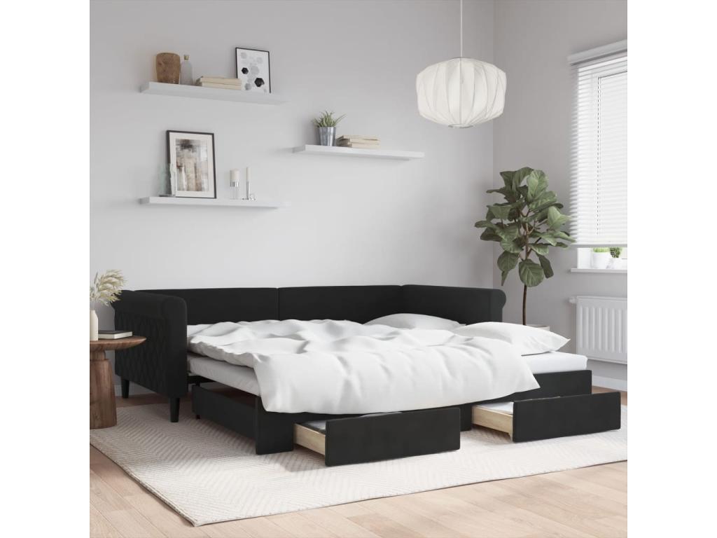 Velvet Home Furniture 100 x 200 cm - Black