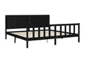 Solid Wood Headboard 200 x 200 - Black - 405962