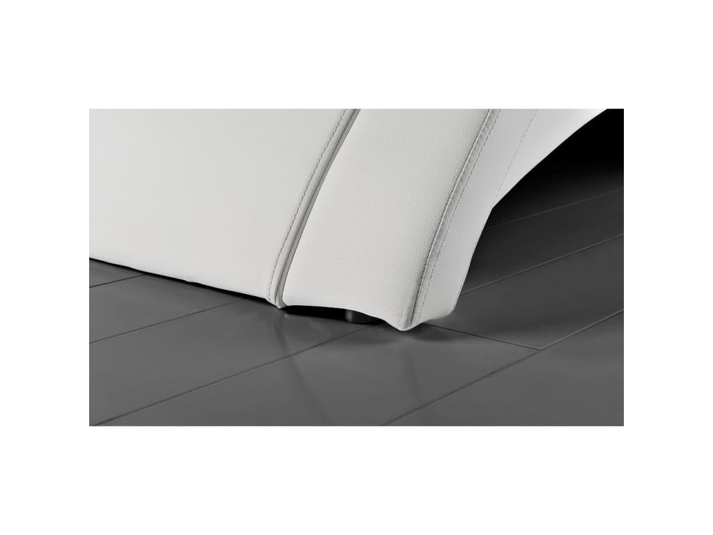 Faux Leather Bed Frame 160 x 200 cm - White