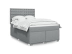 Fabric Slatted Bed Base 140 x 200 cm - Gray