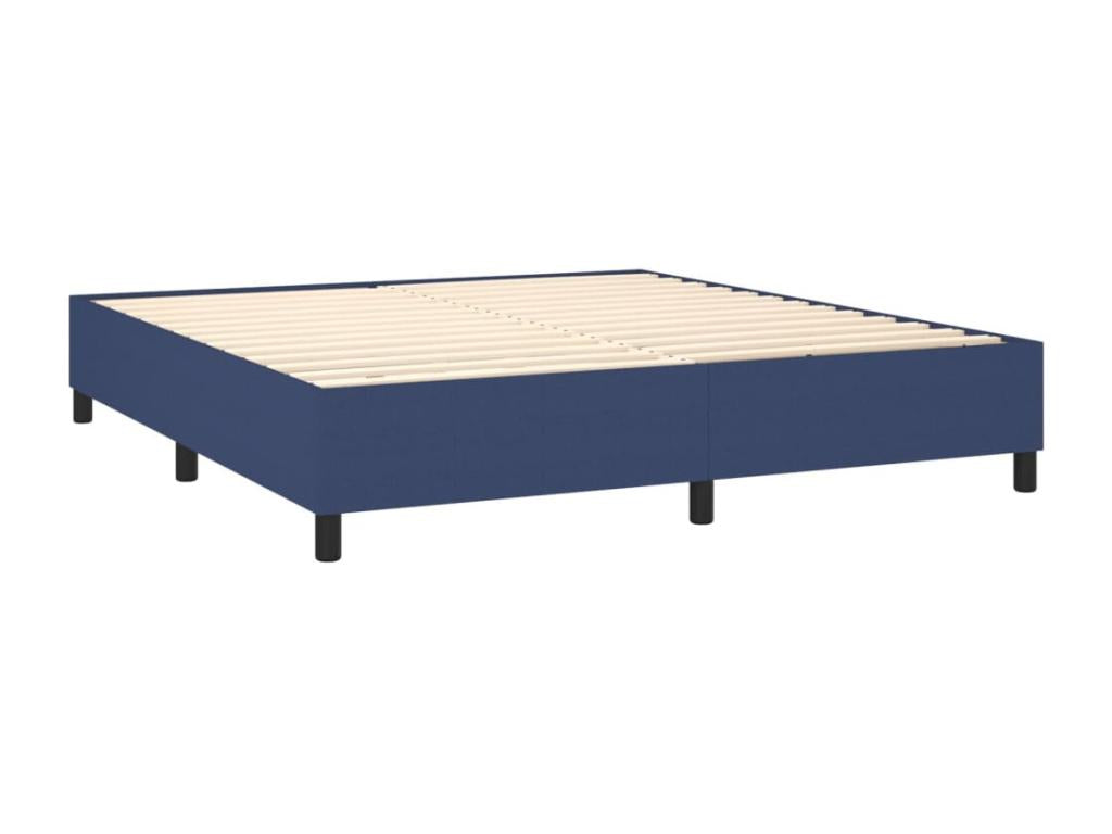 Fabric Slatted Bed Base 180 x 200 cm - Blue