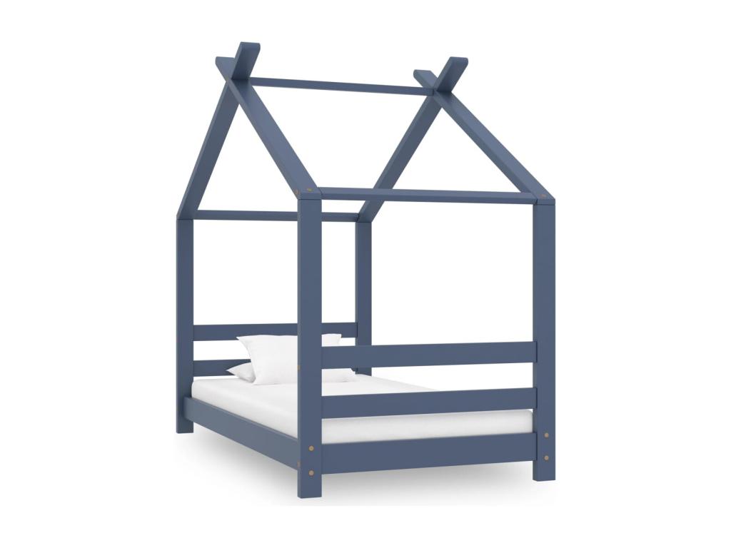 Solid Pine Wood Bed Frame 70 x 140 cm - Gray