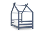Solid Pine Wood Bed Frame 70 x 140 cm - Gray