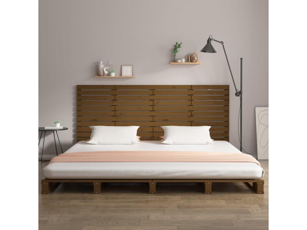 Solid Pine Wood Headboard 206 x 3 x 91.5 cm - Brown
