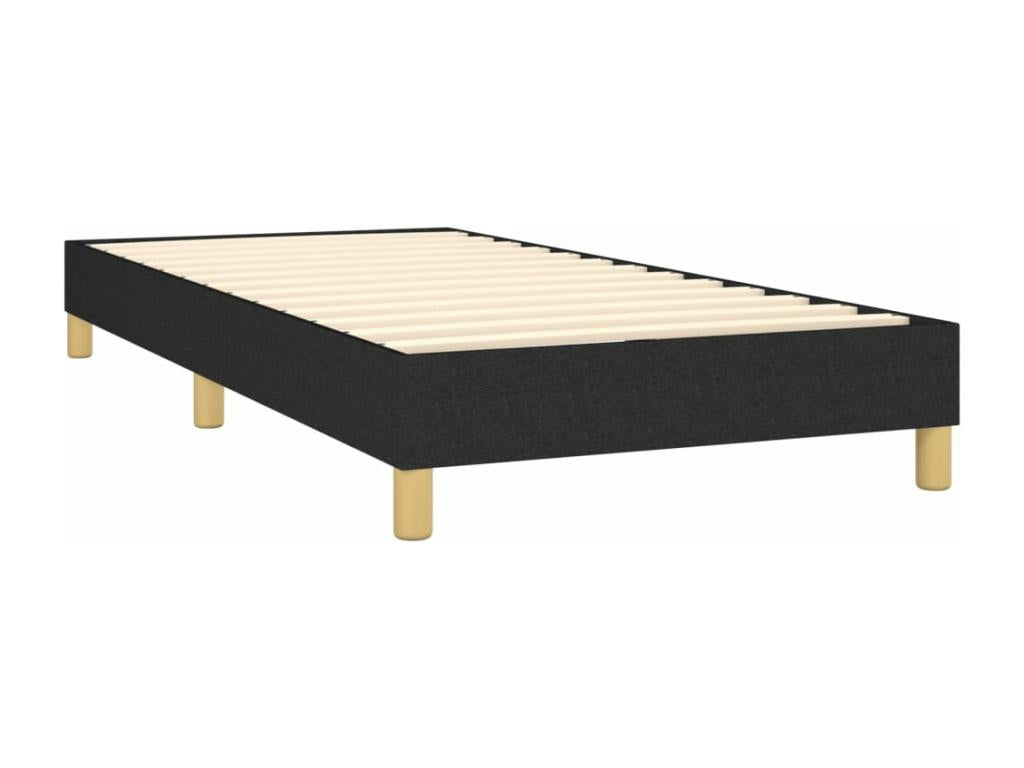 Fabric Slatted Bed Base 90 x 190 cm - Black