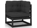 Solid Pine Wood Outdoor Patio Set - Black - 739153